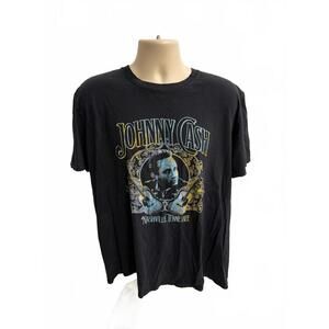 Johnny‎ Cash Tee Shirt Black Nashville Tennessee Sz Men's XXL Country Retro